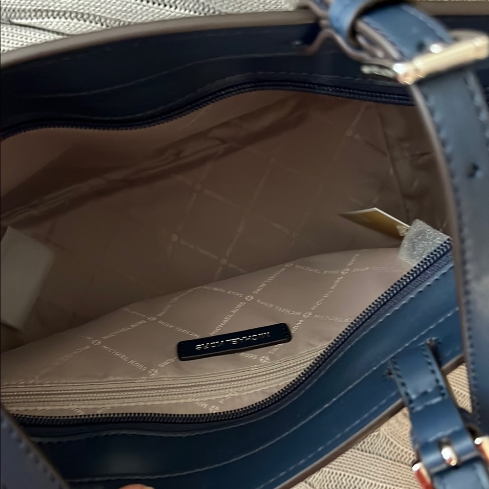 Michael Kors Blue Structured Tote Bag - Picture 5 of 8